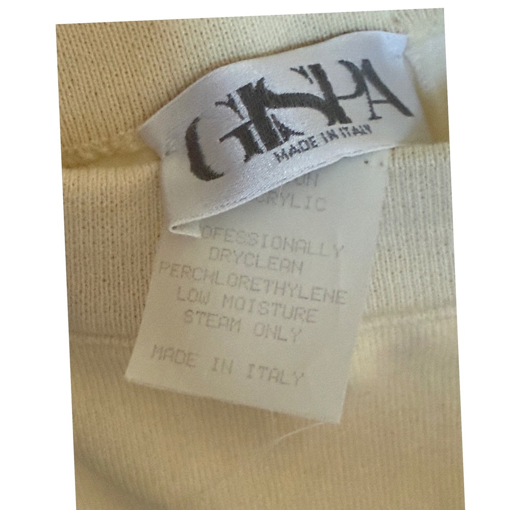 Vintage Cream Knit Skirt Suit Set | Arthur Kober Tricoville London DISPA Sz 10 - Picture 12 of 12
